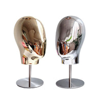 Silver Electroplated Head Model Hat Display Stand with Metal Base