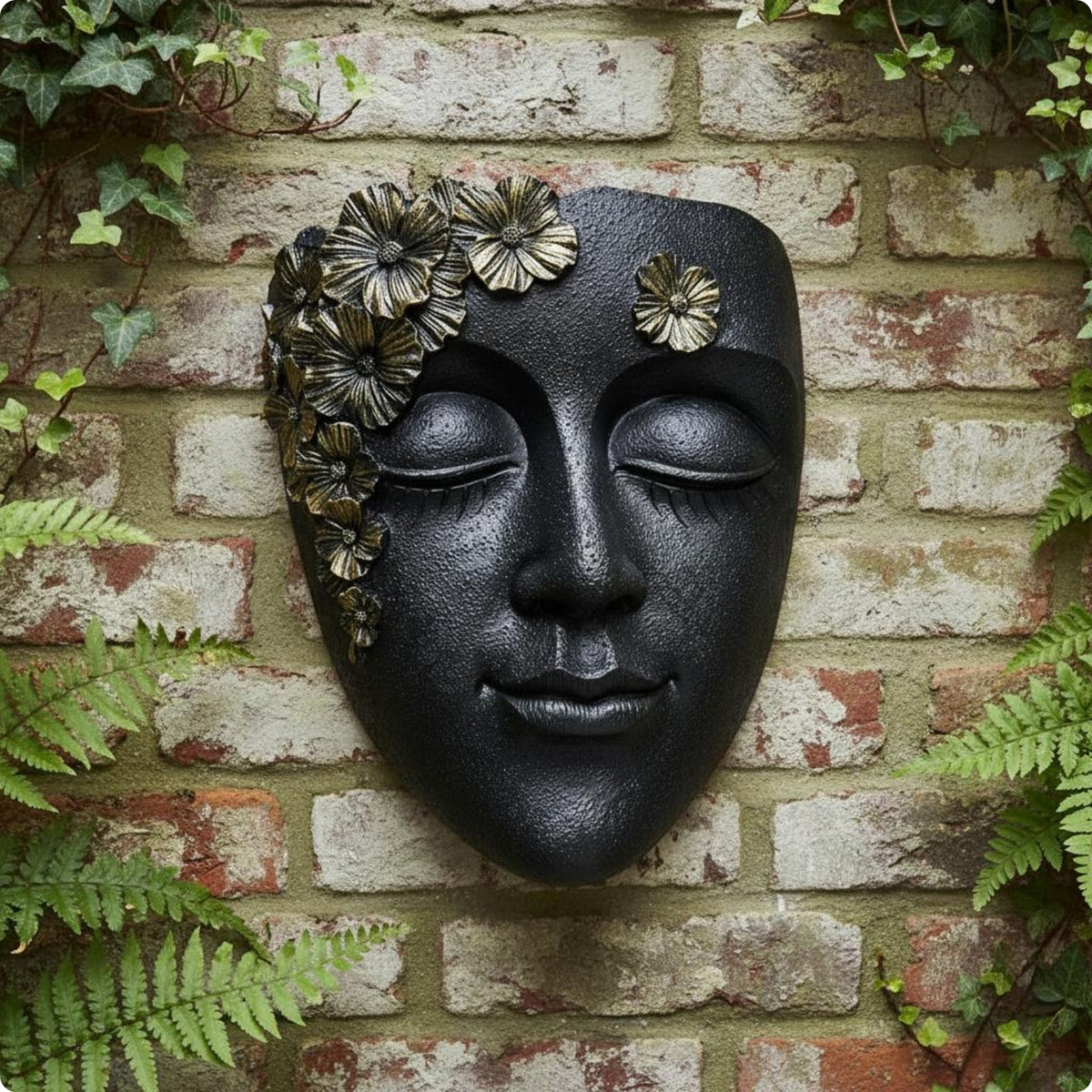 Wall Mounted Face Planter Sculpted Floral Face Planter Textured