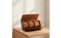 Watch Roll with 3 Slots Leather Textured Organizer Compact for Journeyers