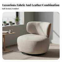 Light Luxury Design Upholstered rotate Armchair Modern Minimalist design Lounge Chair Soft Fabric Upholstery Home Seating firm density Foam pad for Office Professionals, Homeowners, Living Room, Reception Area, studying corner, Dormitory