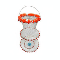 Floatable Floating Catch Basket Foldable Coated Fishing Net Basket Rust Resistant Portable Catch Keep Net Quick Drying for Anglers