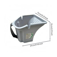 Small Paint Bucket Ridged Edge Handheld Paint Bucket Gray