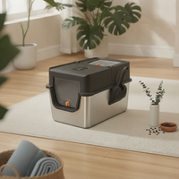 Enclosed Cat Waste Receptacle Extra-Large Cat Waste Receptacle High-Sided for Home, Apartments