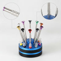 10 Pieces Screwdriver Set with Stand Anti-Slip Precision Screwdriver Set Electronics Repair Tool Kit Rotatable for Watchmakers