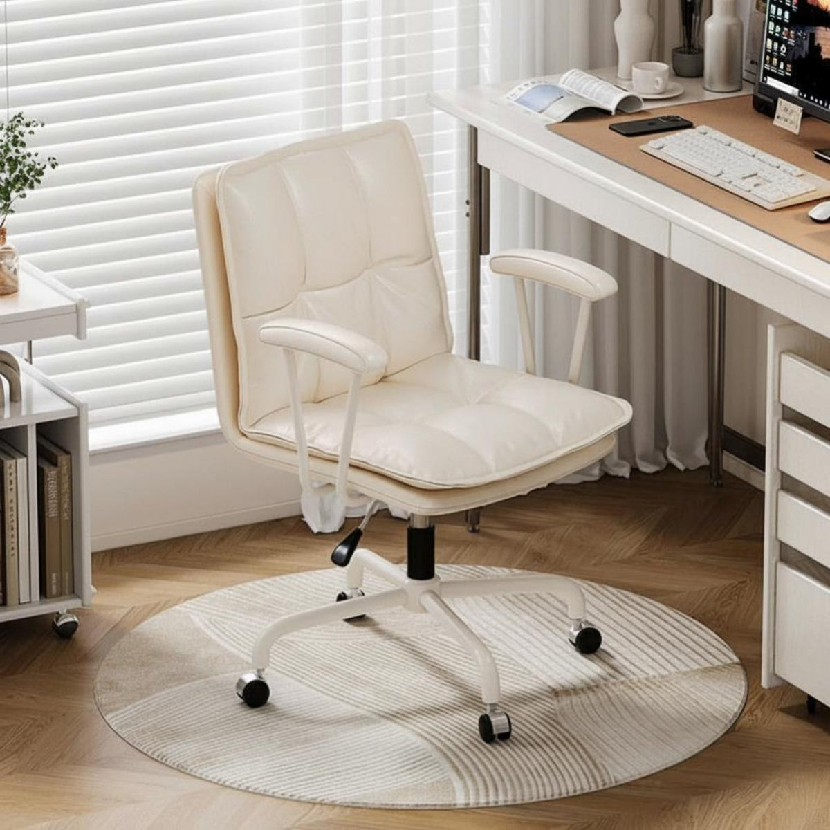 rotate Chair with Casters Height Adjustable Office Furniture Shell-Shaped spine support