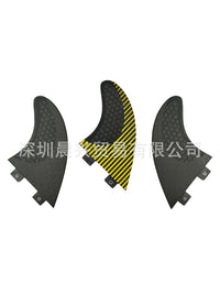 批发冲浪板配件尾舵Double Tabs/FCS线条鱼鳍灰色蜂窝黄色冲浪鳍