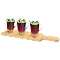 Bamboo Beer Cup Tray and Holder for Pub Sampling
