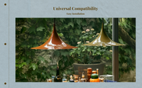Modern Cone Pendant Light, Adjustable Height, Metal Shade