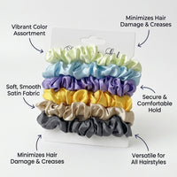 Large Scrunchies for Women, Satin Scrunchie Set for, Handmade Ponytail Holders with Thin Elastic Ties, Cute Accessories for Bun, High