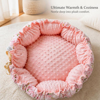 Thickened Reversible Pet Bed for Cats and Small Dogs, Warm Pumpkin-Shaped Cushion, All Seasons