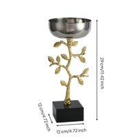 Sculptural Candle Holder Polished Candle Holder with Leaf Details Elegant Decor for Living Room
