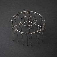 Air Fryer Grill Skewer Rack Upright Legs Stainless Steel Kabob Rack Silver Finish Round Stainless Steel Grill holder