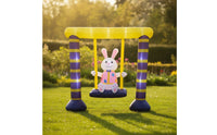 Inflatable Inflatable Rabbit on Swing Outdoor Easter Bunny Inflatable Festive Yard Decoration Cute for Families
