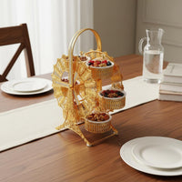 Rotating Snack Tray Decorative Hollow Snack Plate for Tea Table