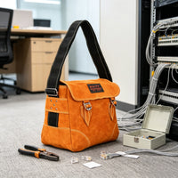 Long-Lasting Leather Tool Bag with Shoulder Strap Structured Tool Bag with Shoulder Strap Large Multi-Purpose for Job Sites