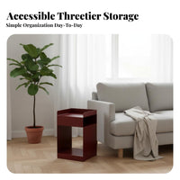 Multi-Tier Rolling Cabinet Nordic Design Nightstand Slim Design for Living Room