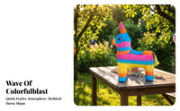 Birthday Mythical Horse Party Favor Box | Bright Multicolor Bands, Textured Handcrafted Look, Animal party favor box, for Themed Events