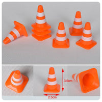 Miniature Traffic Cone Odorless Material Toy Road Cones and Barriers Spark Imagination Sand Table Barrier Model for Hobbyists, Educational Projects