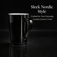 Coffee with Lid 12 oz, Oversized Mugs for Home Use and Workplace, Solid Color Vintage 270ml Capacity