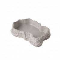 Food and Water Bowl Natural-Looking Feeder Shallow for Terrarium, Amphibians