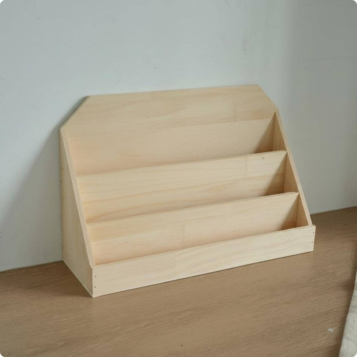 Vintage Wood File Rack Saving Wooden Desk Organizer Easy to Clean Desktop Document Sorter for Study
