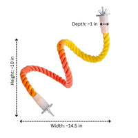 Climbing Rope Parrot Toy, Bendable Bird Swing and Climbing Perch for Cage Hanging, Colorful Enrichment for Parakeet and Cockatiel Use