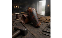 Leather Bracer Medieval Leather Wrist Cuff Arm Guard with Laces Lace-up Bracers Embossed for Cosplayers, Historical Fairs