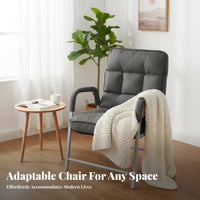 Padded Folding Recliner Ergonomic Design Lounge Chair Removable Washable Cover