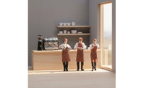 3 Pieces Restaurant Personnel Figure Set Collector Display Painted Miniature