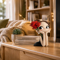 Cartoon Girl Statue Lightweight Resin Girl Figurine Detailed Carving