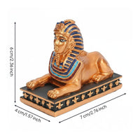 Pharaoh Ancient Lion Figure Figurine Hand-Painted Look Pharaonic Ancient Lion Figure Statue Detailed Craftsmanship Pharaonic Resin Sculpture