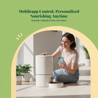 App-controlled pet feeder, timed meals