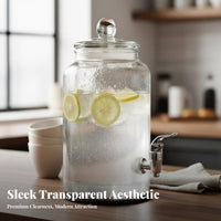 Glass Beverage Dispenser with Spigot Party Drink Dispenser Iced Tea Jar for Commercial Use