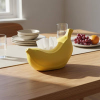 Banana Tissue Box Multi-Use Yellow Banana Decor Shiny Finish for Living Room
