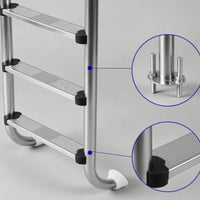 Stainless Steel Pool Ladder in-Ground 5-Step Pool Ladder Heavy Duty for Hotel Managers, in-Ground Pools