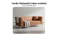Light Luxury Design 3-Seater Couch Nordic design 3-Seater Modern Settee Minimalist Aesthetic Sofa Comfortable for Apartment Dwellers, Homeowners, Business Owners, Living Room, salon, Reception Area, Studio