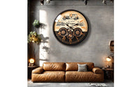 Side Table with Clock Decorative Furniture Compact for Lounge, Study, Decorators
