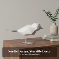 Gift Idea Origami Bird Figurine Minimalist Design Nordic Bird Statue Artistic Accent for Entrance Hall, Living Room, Bookshelf