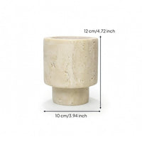 Travertine Vase Elegant Sculptural Vase Small for Coffee Table, Shelf, Desk