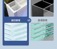新款侧滤鱼缸客厅金鱼缸自循环带盖桌面斗鱼缸家用增氧小型一体缸 26.5*21.5*27.5【标配】+大礼包+盖板+灯
