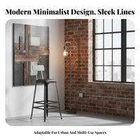 Rustic Bar Stool with Supportrest Firm Wood Seat Rustic Lowsupportrest Stool Simple Design Modern Look for Cafe, Restaurant