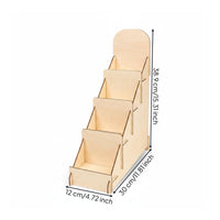 Wooden Display Rack Slotted Card Display Stand Arched Back