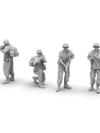 1/72二战美军1/64美国大兵1/35士兵军人白模摆件微缩素体兵人模型