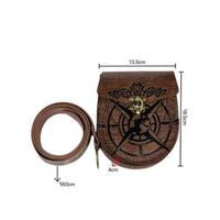 Medieval Belt Pouch Brown Viking Belt Bag Round Flap