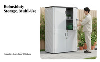 Waterproof Horizontal Storage Shed Horizontal Deck Box Multi-Purpose Outdoor Cabinet Large Capacity for Gardeners, Patio Owners, Homeowners, Garden, Yard, Poolside