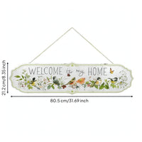 Hanging Metal Plaque with Chain Floral Decorative Hanging Decor Lightweight