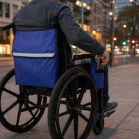 Wheelchair Backrest Storage Bag with Reflective Strip, Waterproof Multi-functional Large Capacity Electric Wheelchair Hanging Pouch