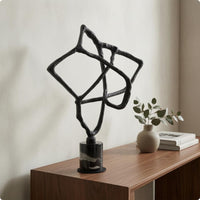 Geometric Line Sculpture Modern Geometric Metal Decor Rust-Resistant