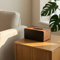 Tissue Box with Wood Body Rectangular Tissue Box Holder Sturdy for Office