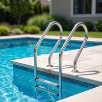 2-Step Pool Ladder Stainless Steel Pool Ladder with Handrails No-Tools for Homeowners, Above-Ground Pools